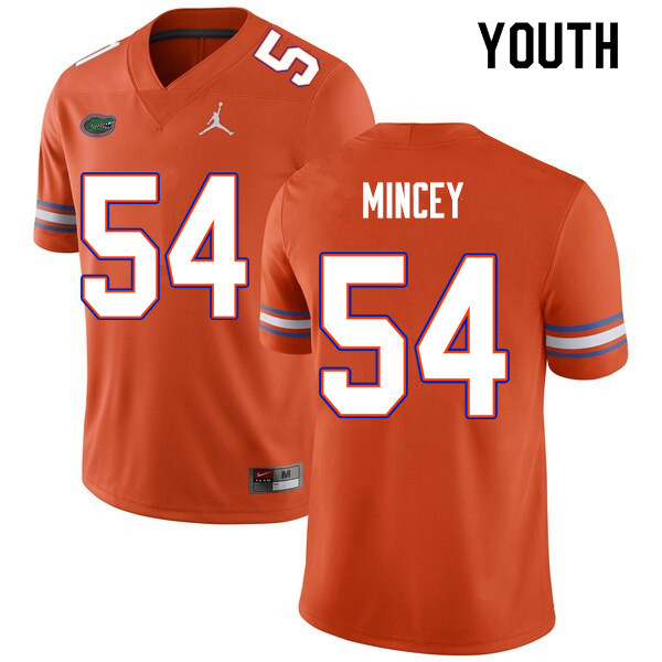 Youth #54 Gerald Mincey Florida Gators College Football Jerseys Sale-Orange